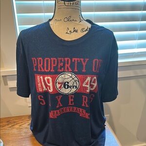 Men's Navy Sixers Graphic T-Shirt